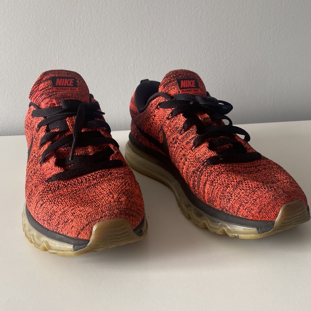 Nike Flyknit Air Max Men's Size 8.5 Orange Black 620469-006